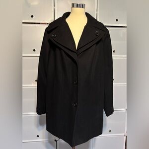 London Fog Black Women’s layered-collar Coat